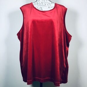 Red velvet vest top sleeveless 2XL fairycore witchcore cottagecore boho hippie
